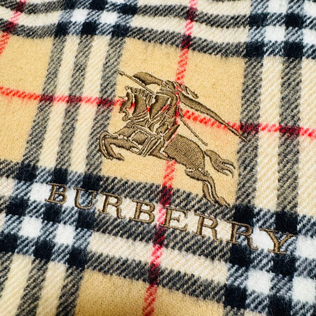 バーバリーロンドン 大判 ストール マフラー ひざ掛け ノバチェック ウール