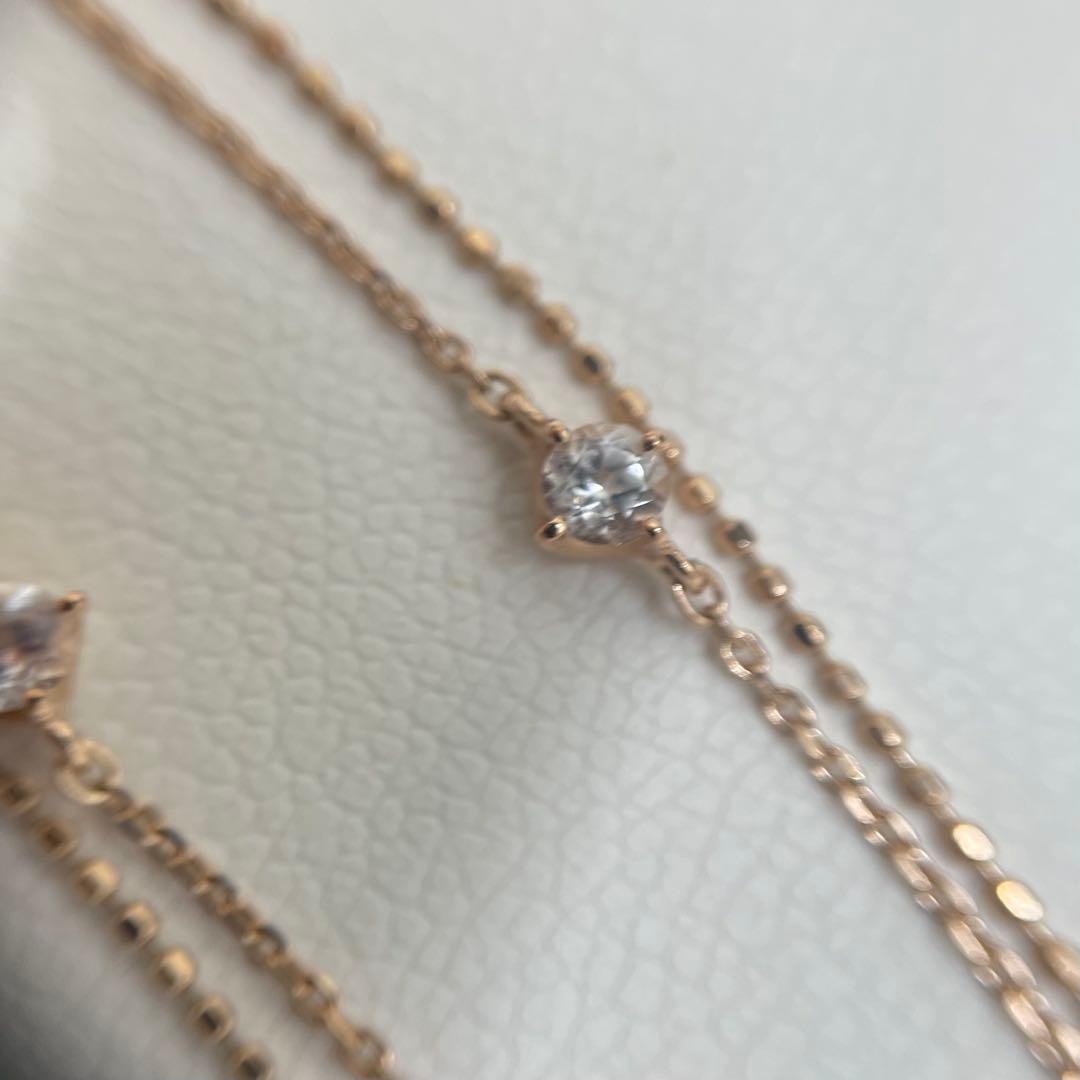 【R☆mahina】 K10ピンクゴールド 2連ブレスレット　4℃