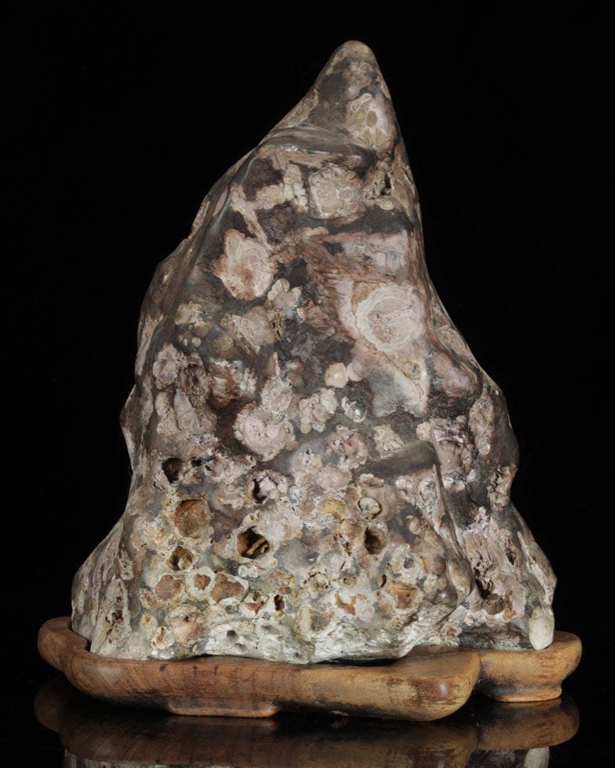 紅梅 梅花石 台付 5.7kg 鑑賞石 水石 原石 天然石 鉱石 盆石 飾石