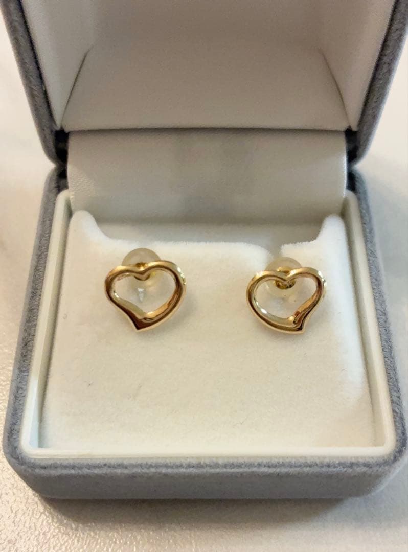 K18 ピアスハート型