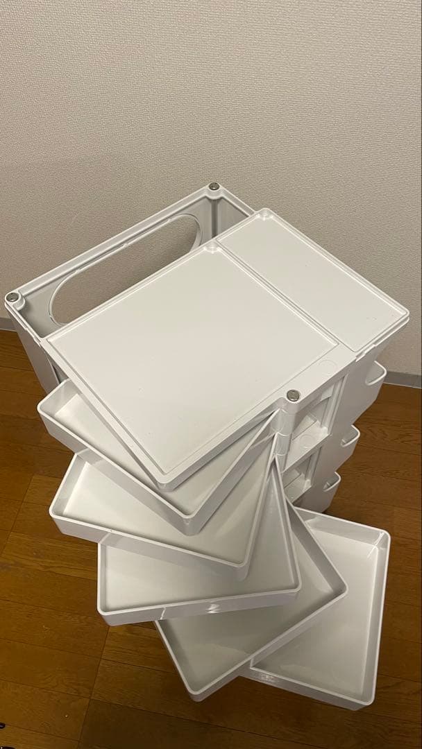 B-LINE　ボビーワゴン　3段5トレイ　白