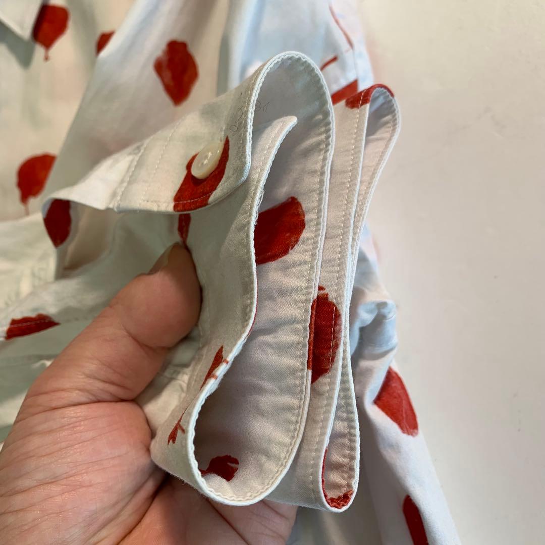 COMME des GARCONS 赤いドット柄 ドレスシャツ 長袖シャツ M