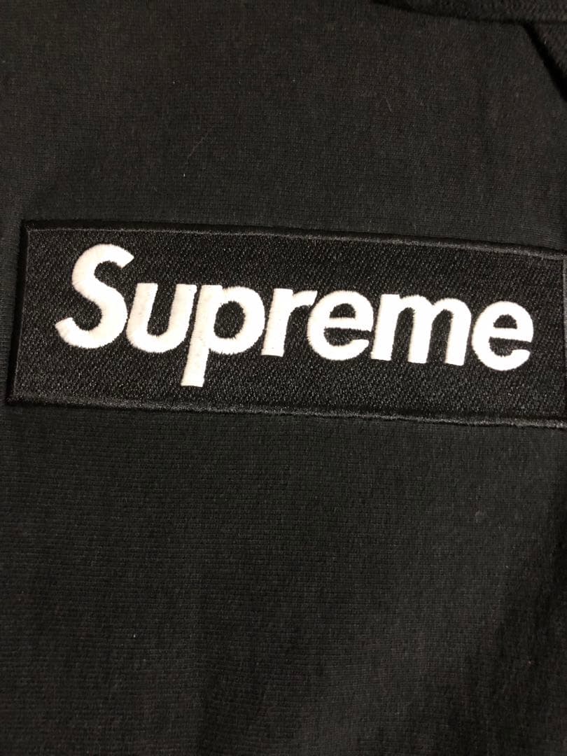 美品【S】Supreme box logo hoodyブラック フード付パーカー