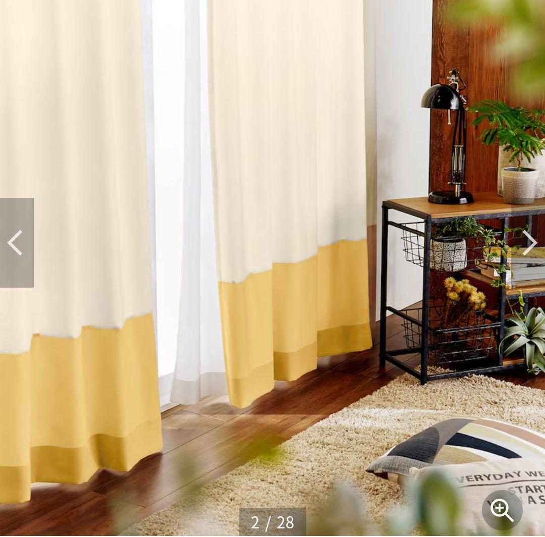 カーテン　ツートン　ボトムボーダー