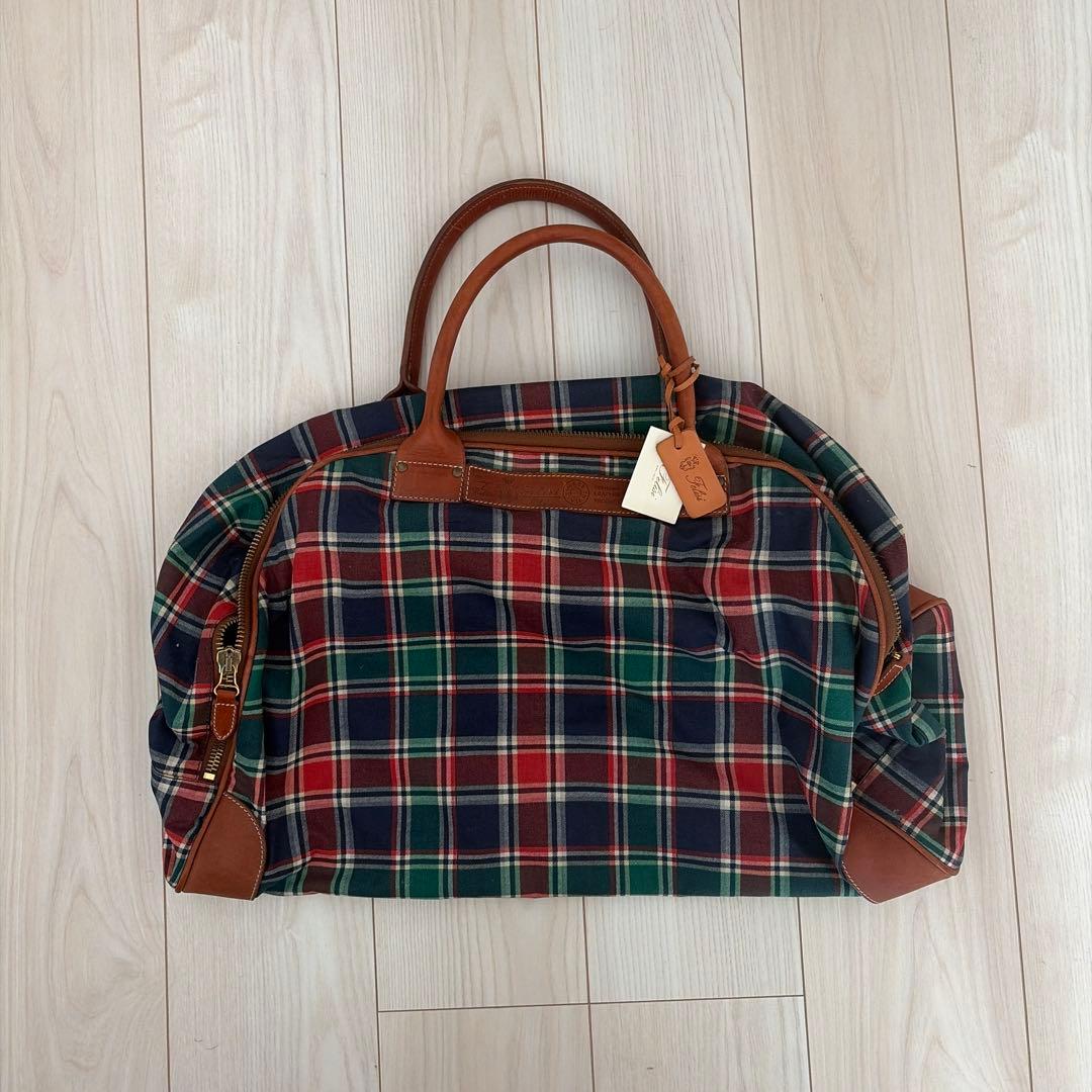 【未使用】Felisi フェリージ　チェックボストンバッグ 09/45-DI01