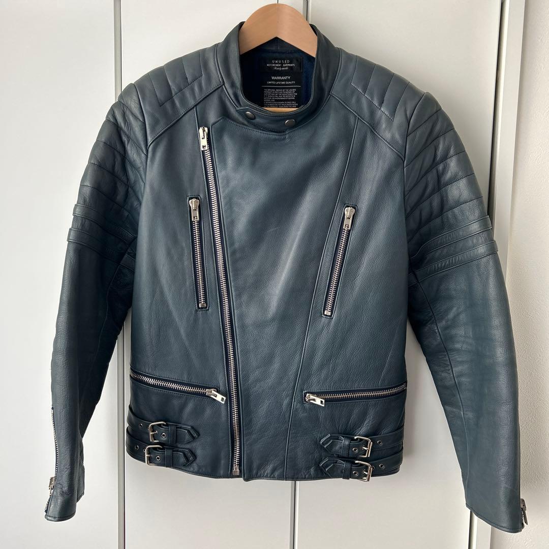 UNUSED ライダース　サイズ3 アンユーズド　レザージャケット ブルー