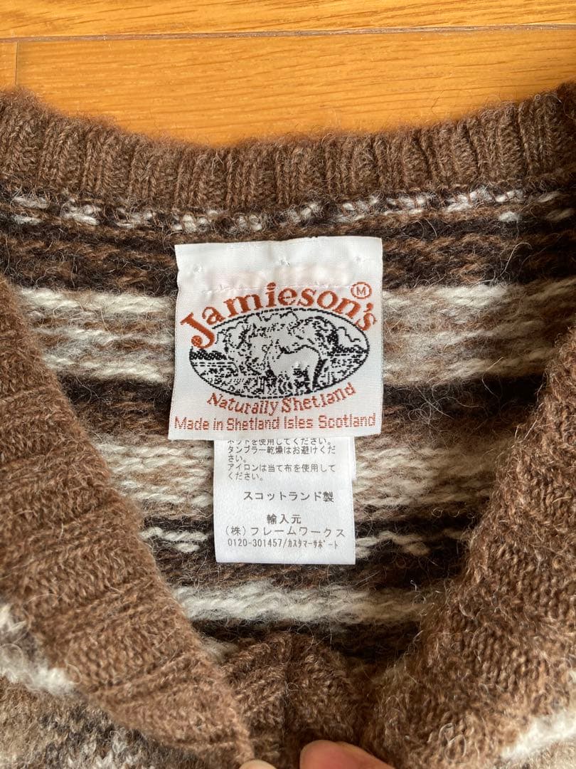 【極美品】Jamieson's ジャミーソンズ フェアアイル Vネックセーター