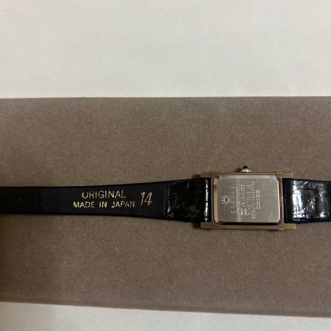 SEIKO Exceline クォーツ時計 ゴールド/ブラック 箱あり