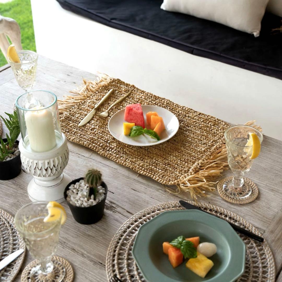 【バリ島】ラフィア ランチョンマット 4枚セット リゾートインテリア 長方形