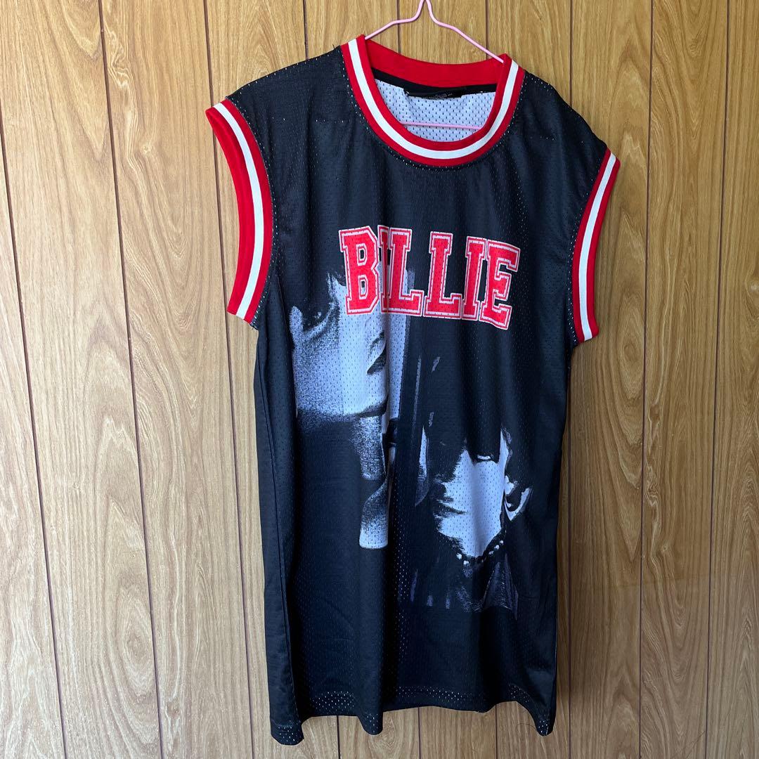 【。】Billie Eilish Red and Black Jersey