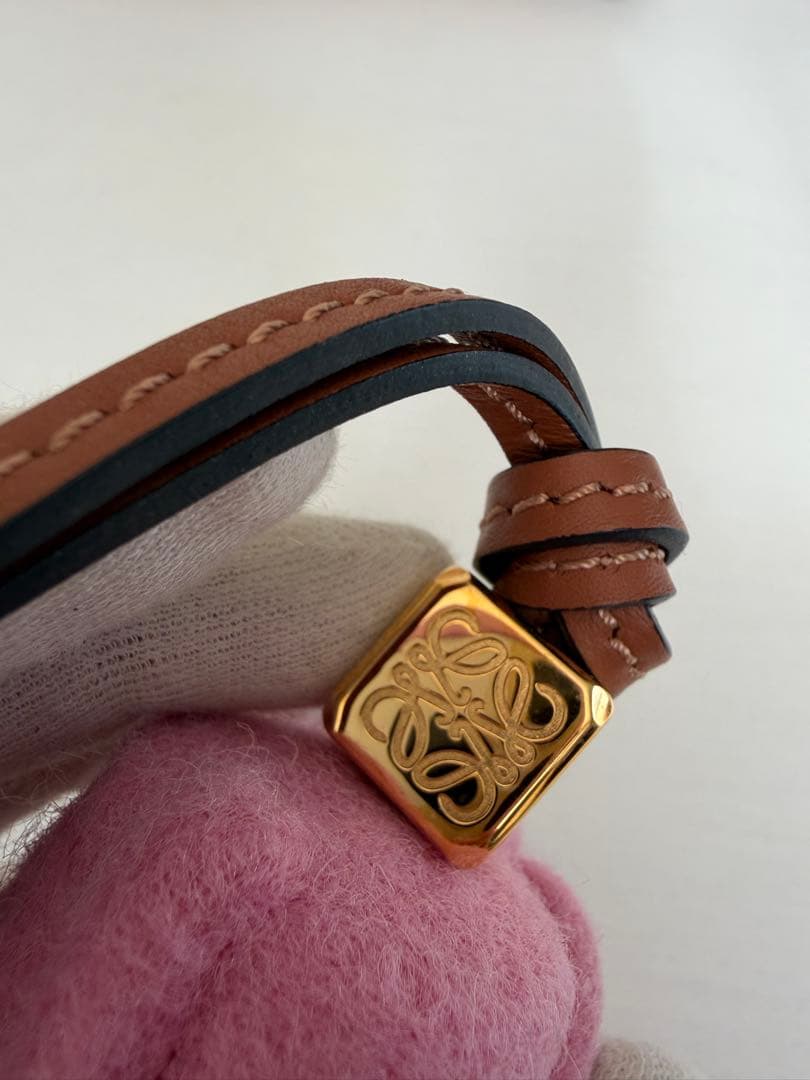 【ロエベ】エレファント チャーム（フェルト&カーフ）キーチャーム　ゾウ　ピンク