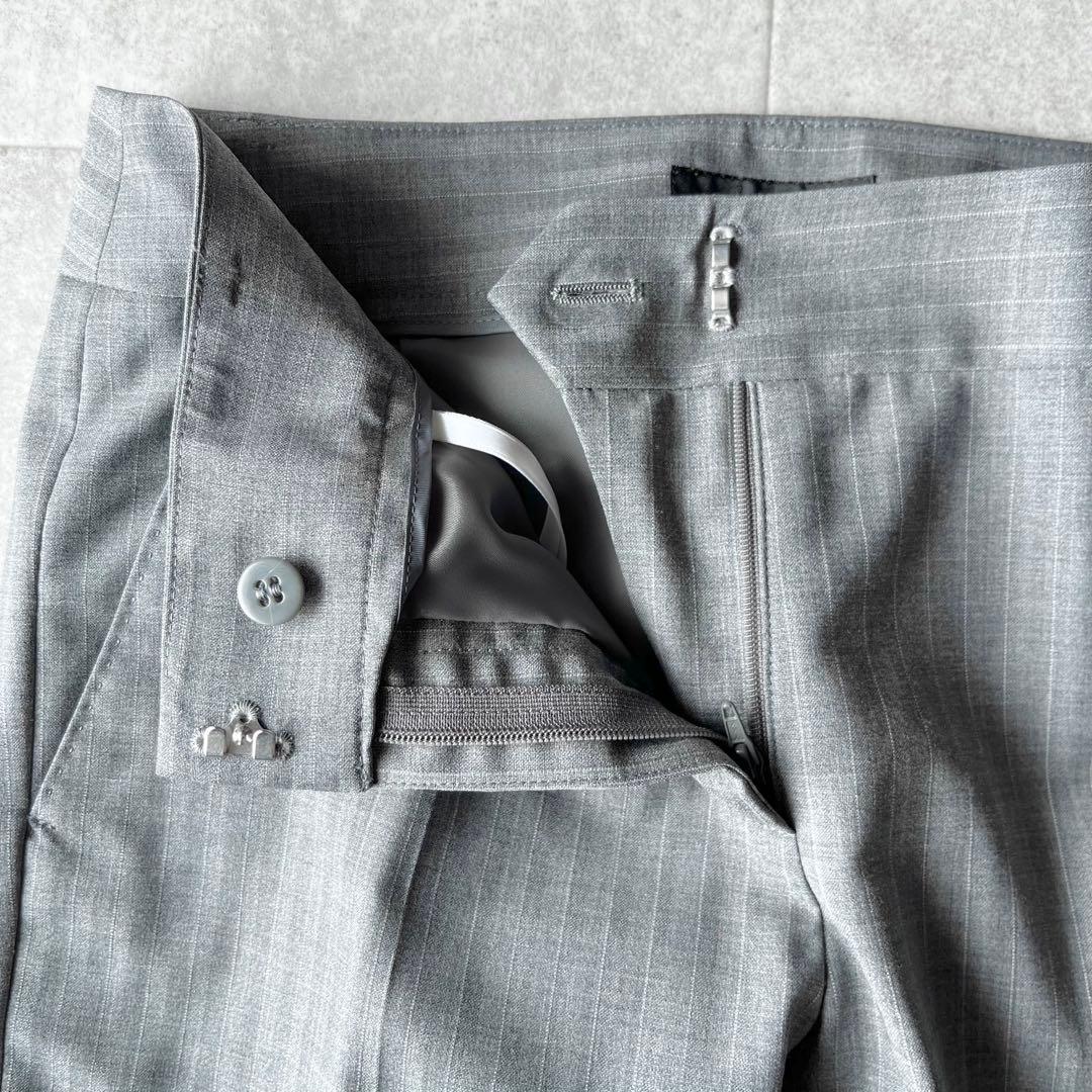 【美品】iCB complete ストライプ パンツスーツ セットアップ グレー