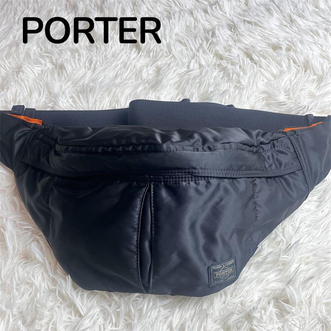 未使用級 PORTER ポーター 現行 タンカー ウエストバッグ L ブラック