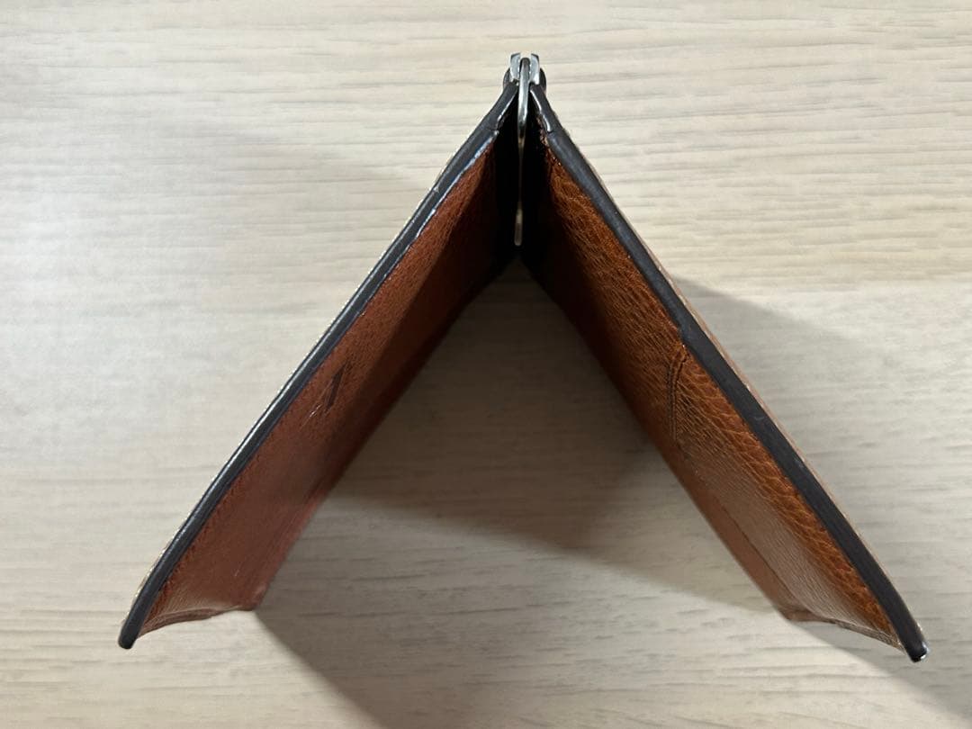 土屋鞄 マネークリップ 本革 ブラウン 札入れ 二つ折り財布