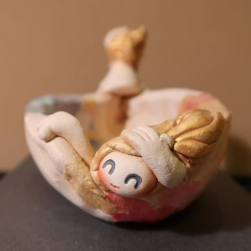 清水人形－16（舟遊び）髙橋千鶴子女史作