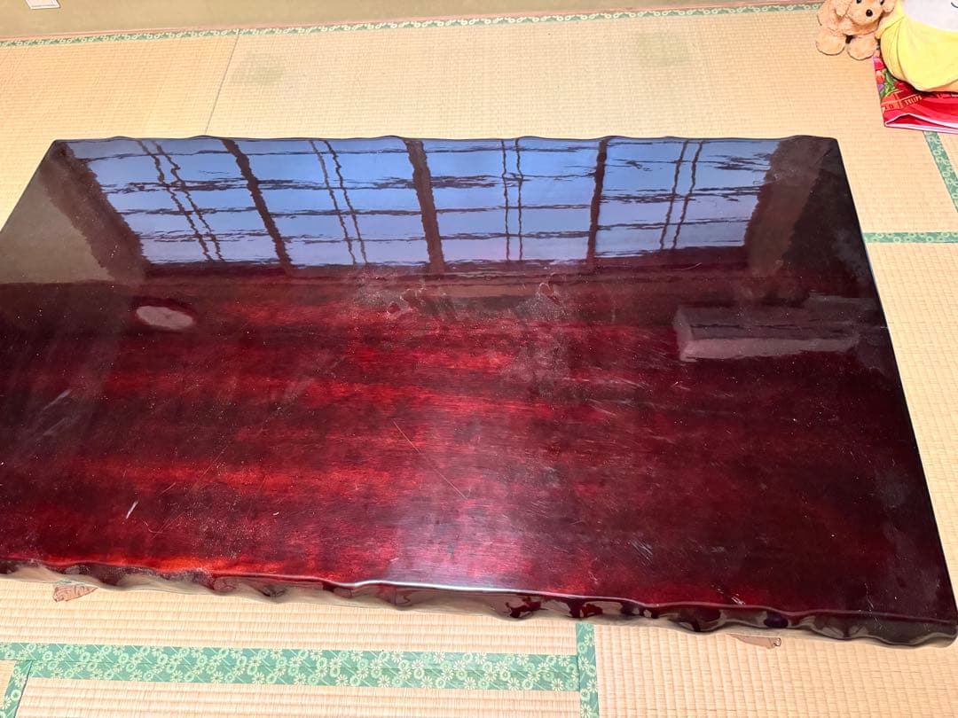 木製座卓 濃い茶色 1350-750-350