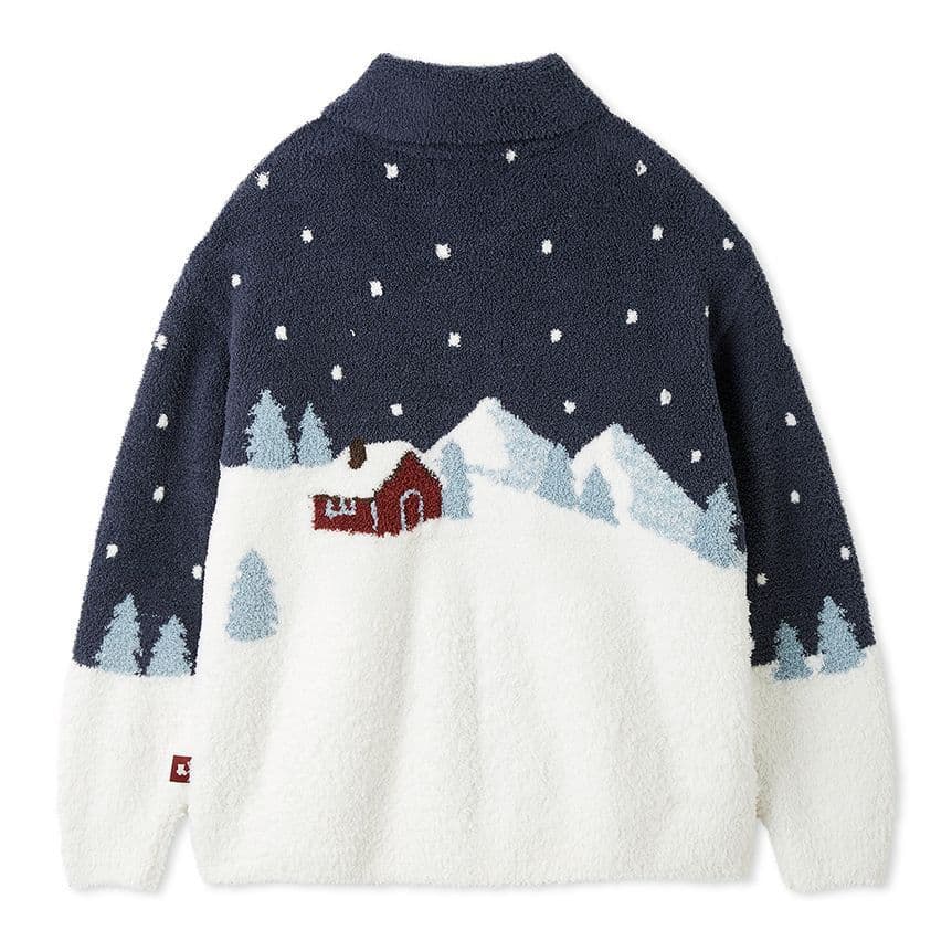 新品✨ジェラートピケ【HOLIDAY】スキーベアジャガードカーディガン ネイビー