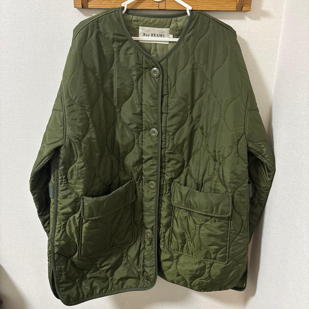 レイビームス　キルティング　2点セットノーカラーブルゾン　コート