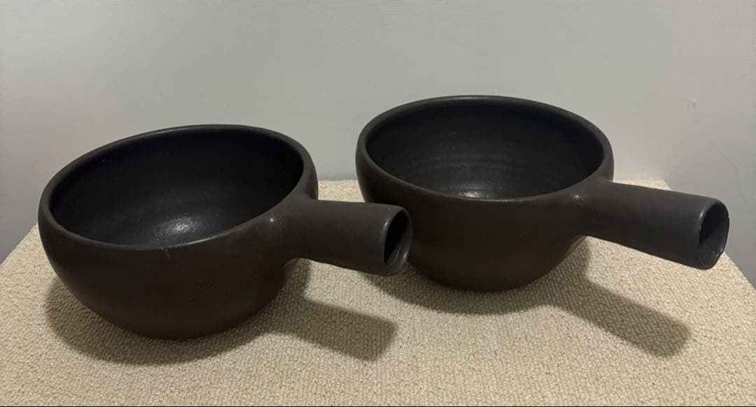 【正島克哉】片手土鍋／黒／中サイズ／2個セット