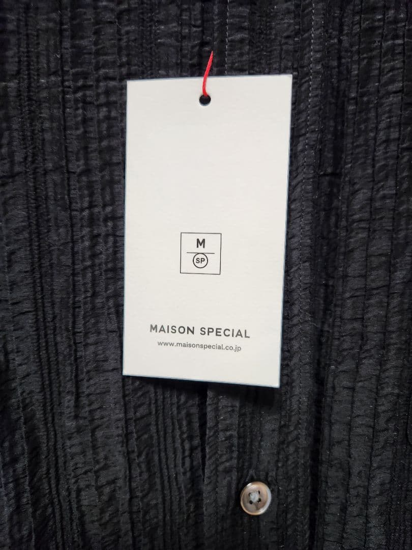 MAISON SPECIAL ストライプ ブラックシャツ L　最終値引き7日まで