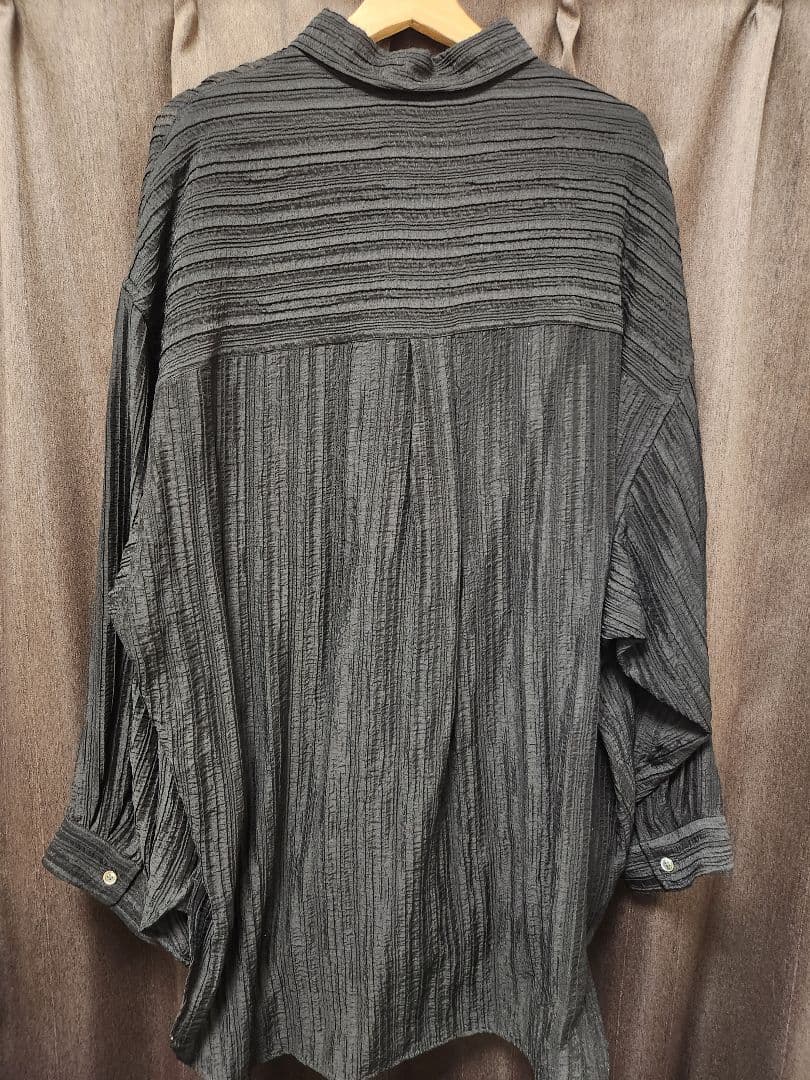 MAISON SPECIAL ストライプ ブラックシャツ L　最終値引き7日まで