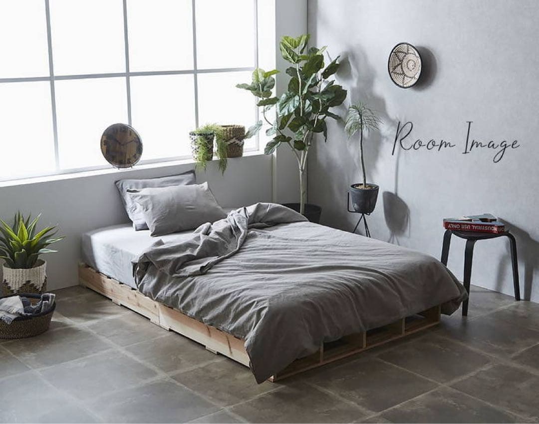 送料込 nerucoすのこベッドフレーム セミダブル パレットベッド 組立済2枚