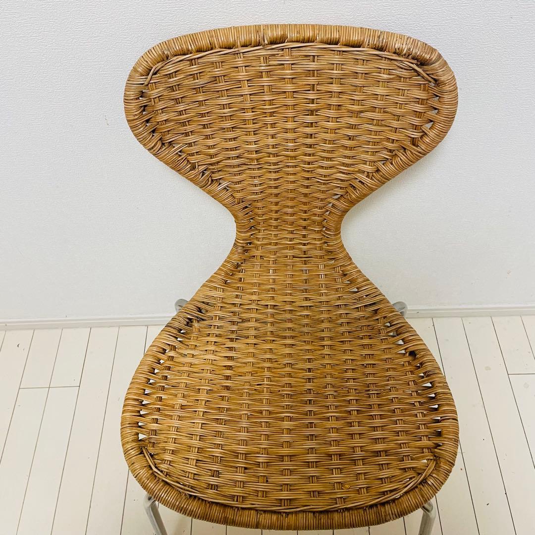 【美品】 ÄLVSTA エルヴスタ チェア　籐　ラタン　クロムメッキ IKEA