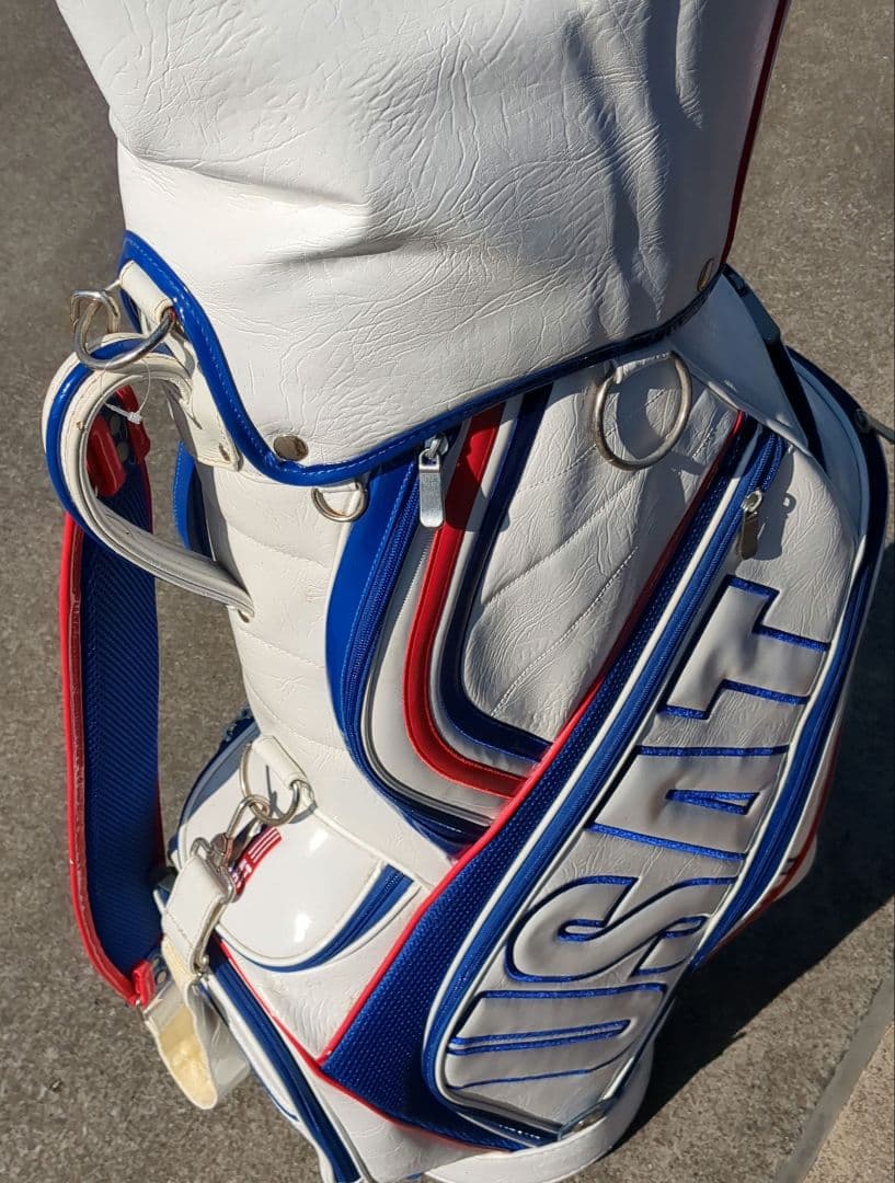 美品　USA キャディバッグ ホワイト/ブルー/レッド