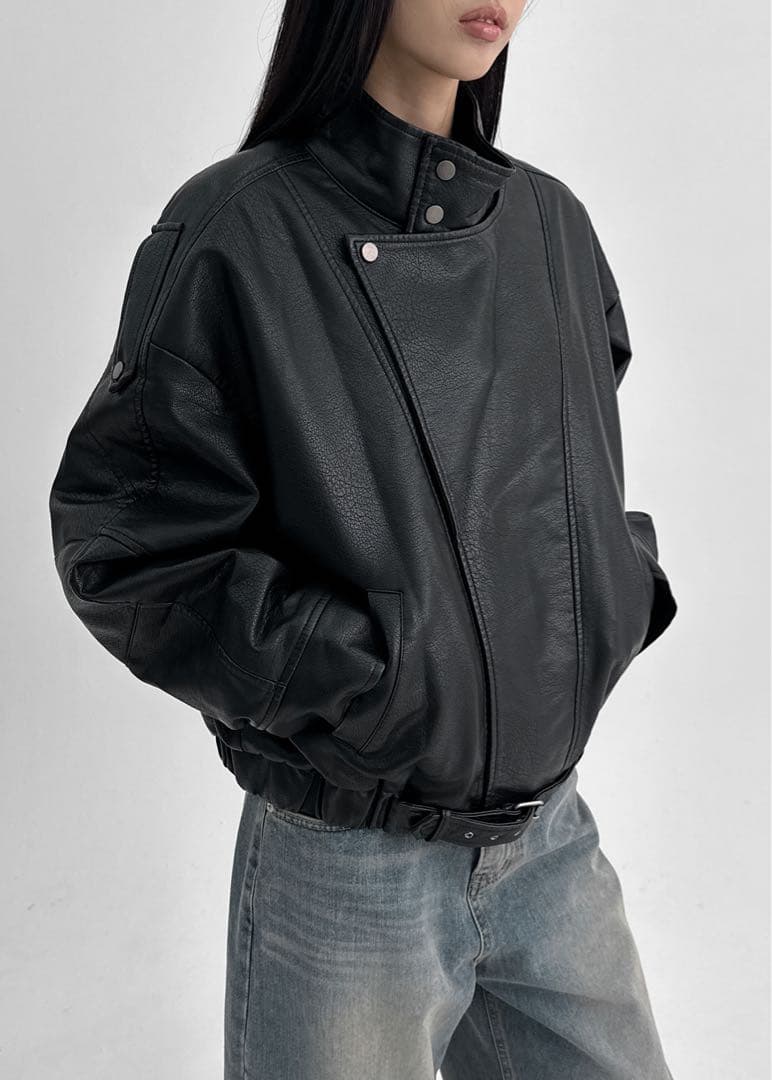 black up ブラックアップ　レザージャンパー ライダース
