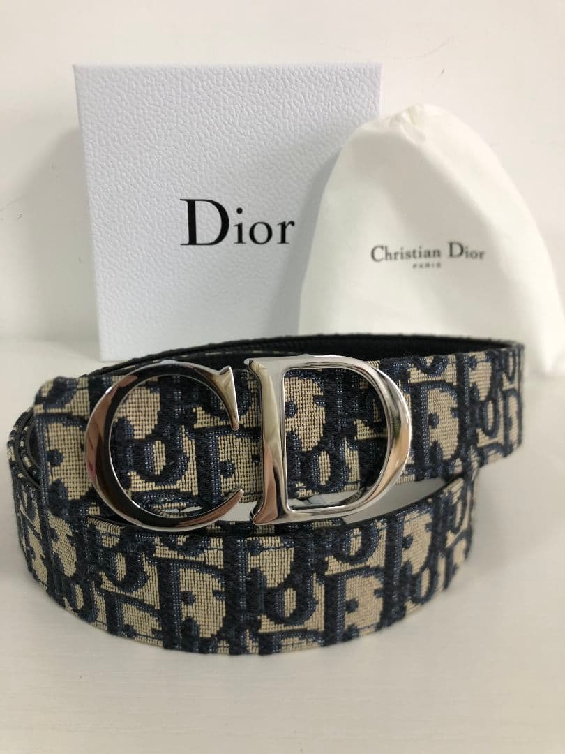 Dior ディオール　ベルト　ＣＤロゴ　EUR90 ネービーブルー 綺麗