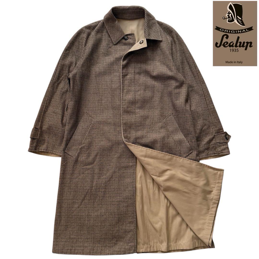 90'sイタリア製【シーラップ】ガンクラブチェック　バルカラーコートリバーシブル