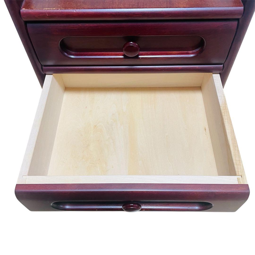 Karimoku カリモク 電話台 引き出し 4段 木製 昭和レトロ