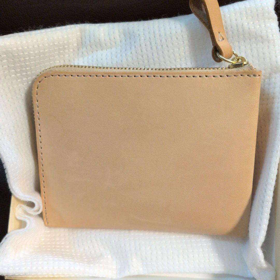 プレーンヌメ　TSUCHIYA KABAN 二つ折り財布 ベージュ