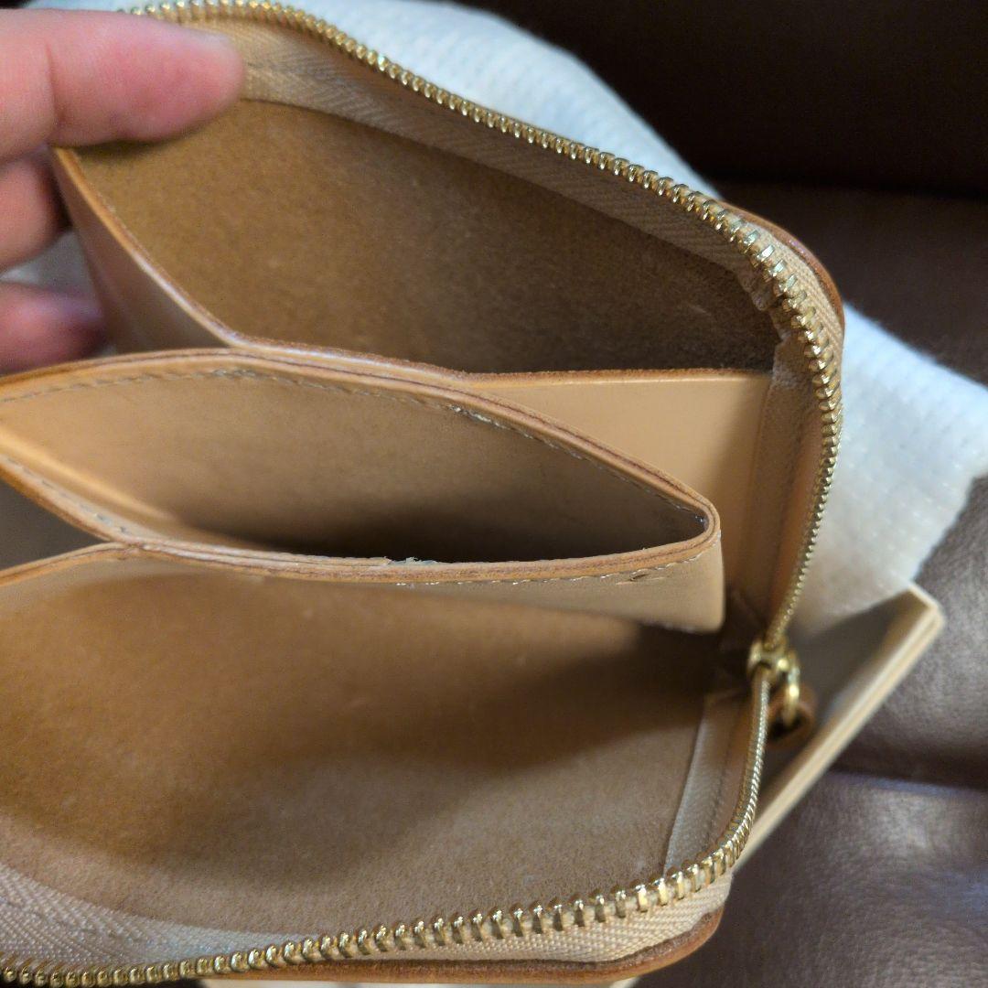 プレーンヌメ　TSUCHIYA KABAN 二つ折り財布 ベージュ