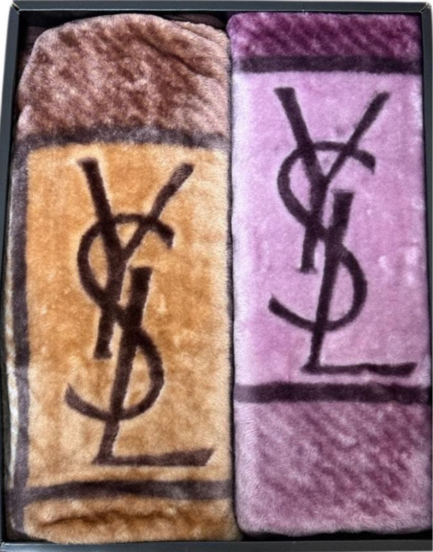 イヴサンローラン ニューマイヤー　アクリル毛布　2枚セット YSL ペア　新品