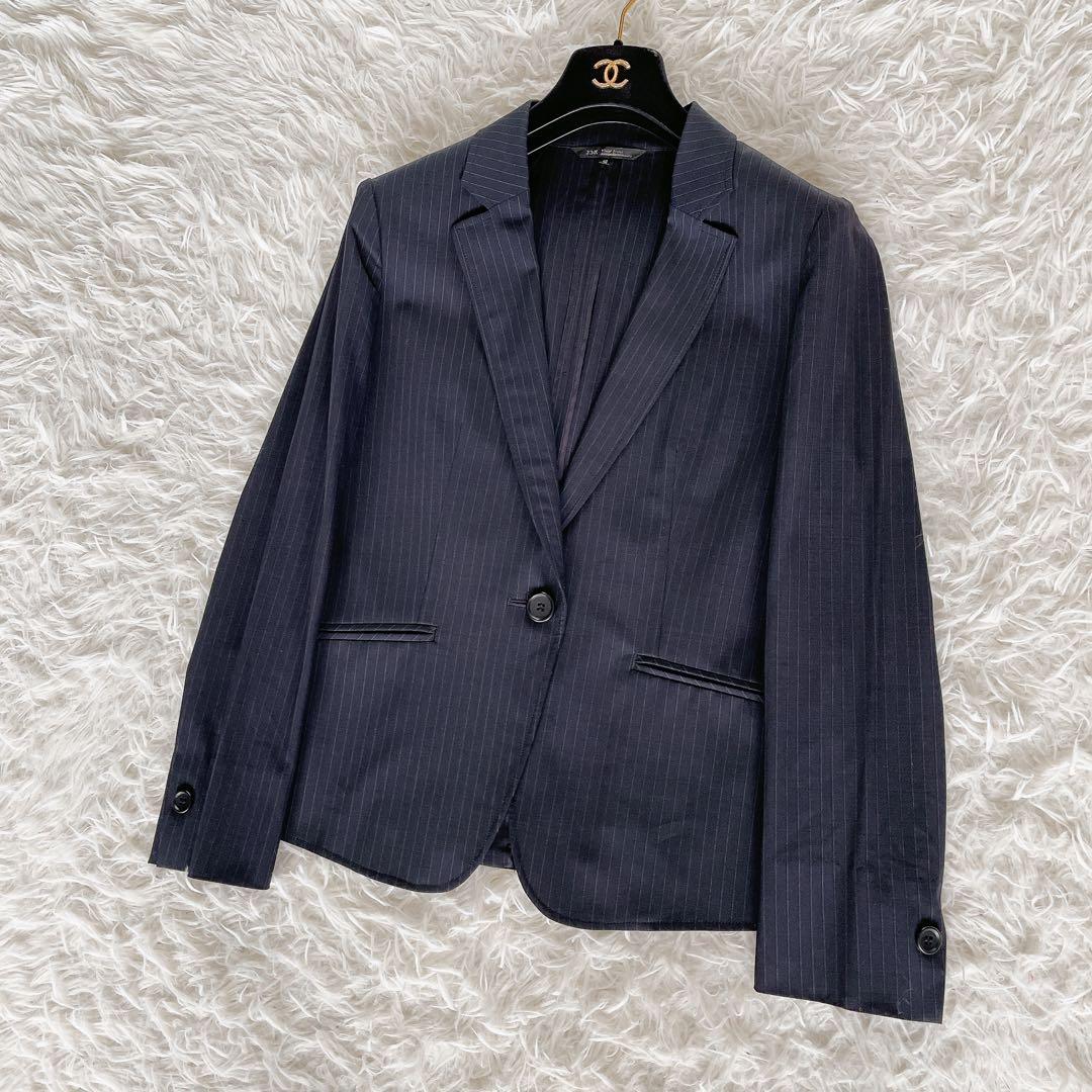 美品✨【23区】テーラードジャケットパンツ セットアップ ネイビーストライプ40