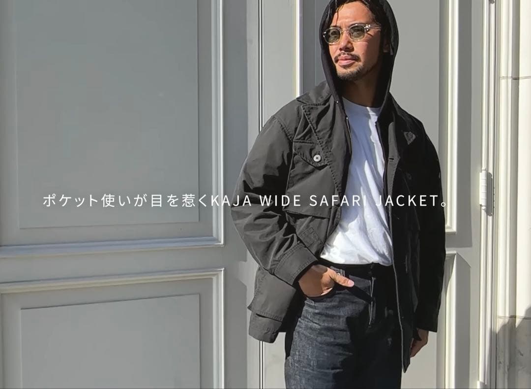 KAJA WIDE SAFARI JACKET BLACK SIZE L 稀少品