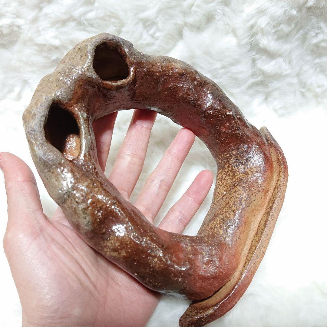 【2401】洞窟花器…備前焼
