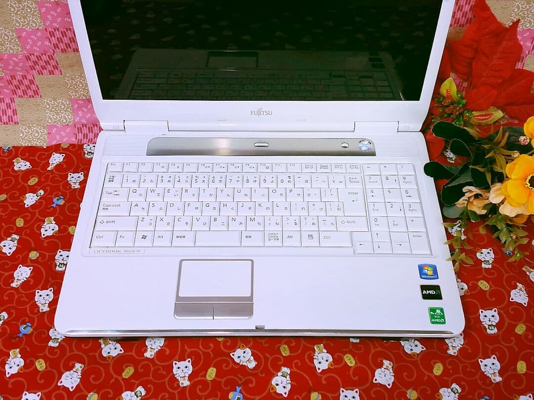 富士通 PC HDD大容量320GB！Win10搭載！ホワイトノートパソコン