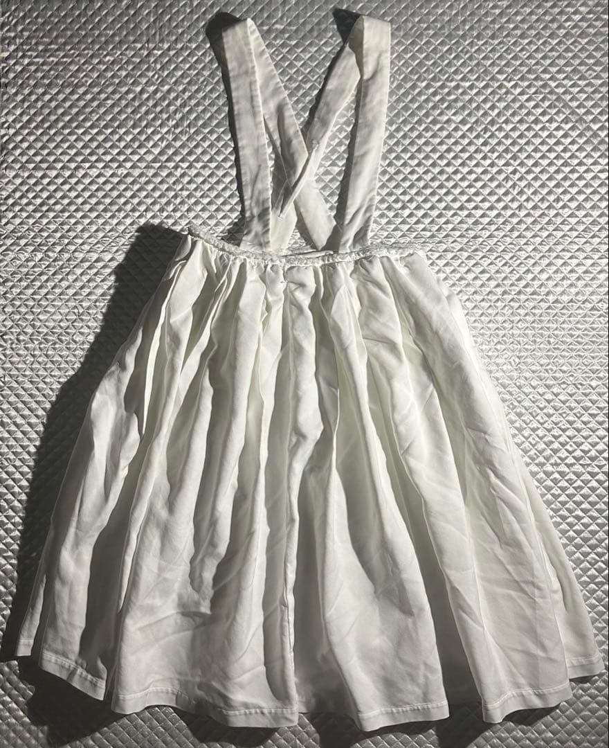 AD2021 ポリエステル縮絨吊りスカート ポリ縮 白 ジャンパー