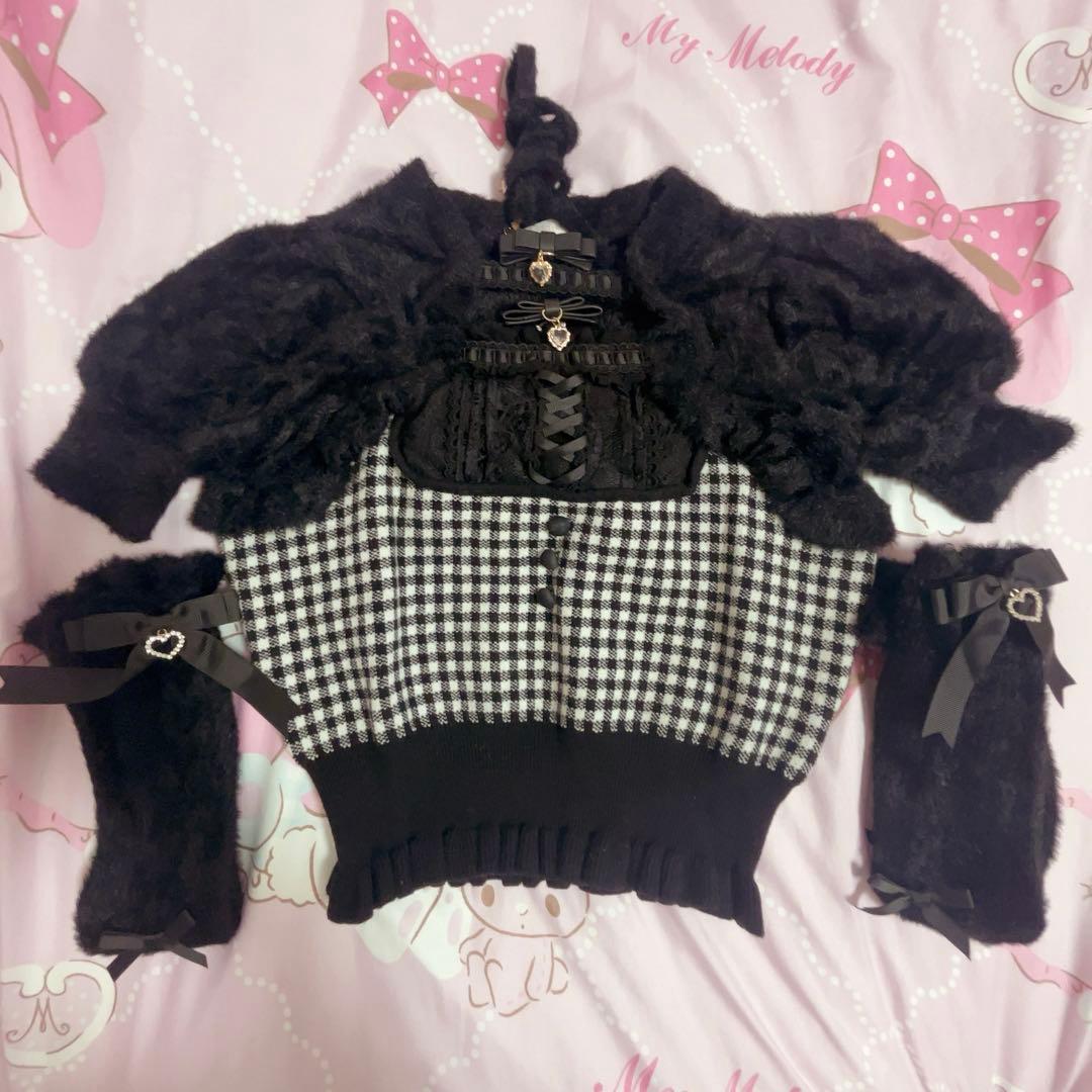 LIZLISA ボレロライクアームウォーマー付ニット