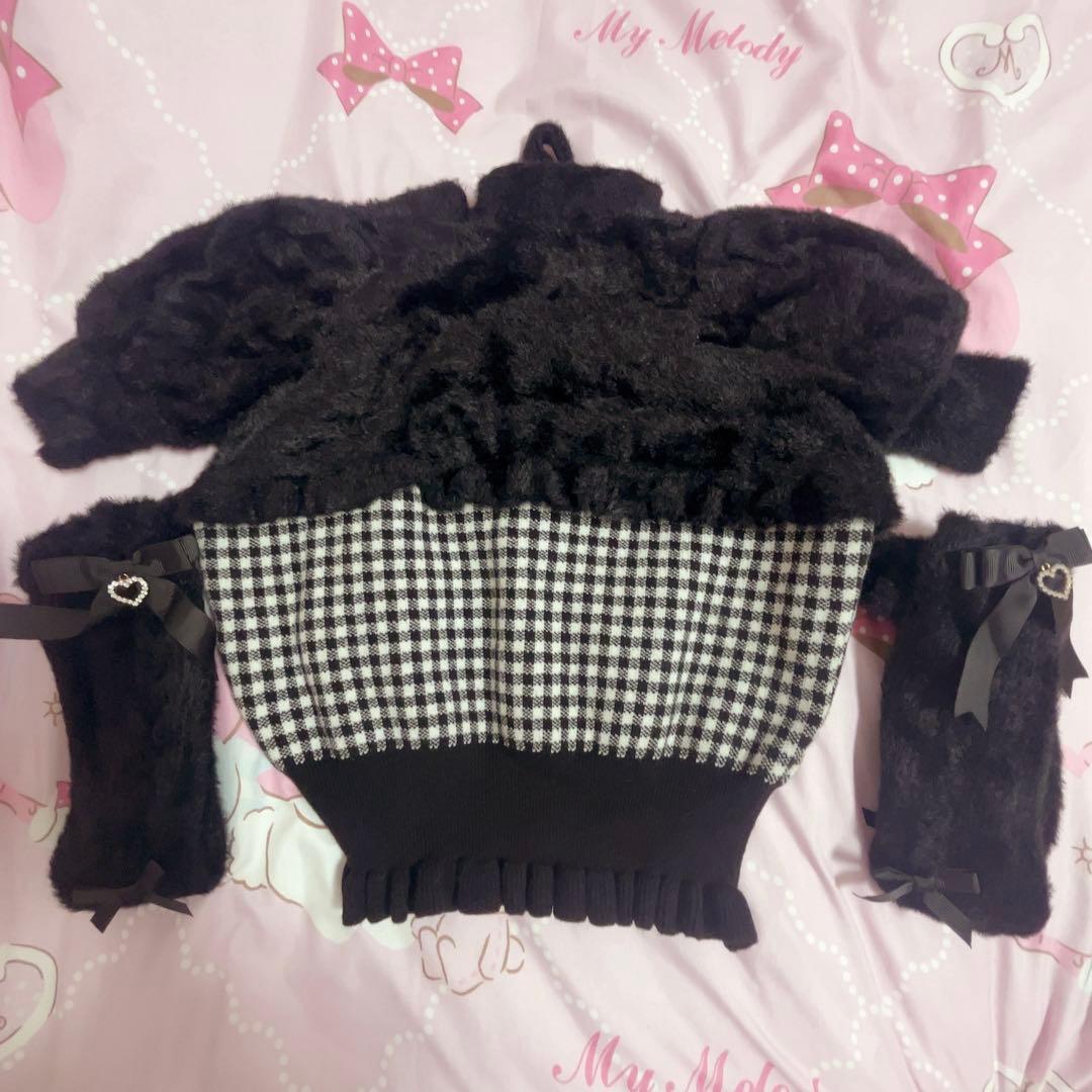 LIZLISA ボレロライクアームウォーマー付ニット