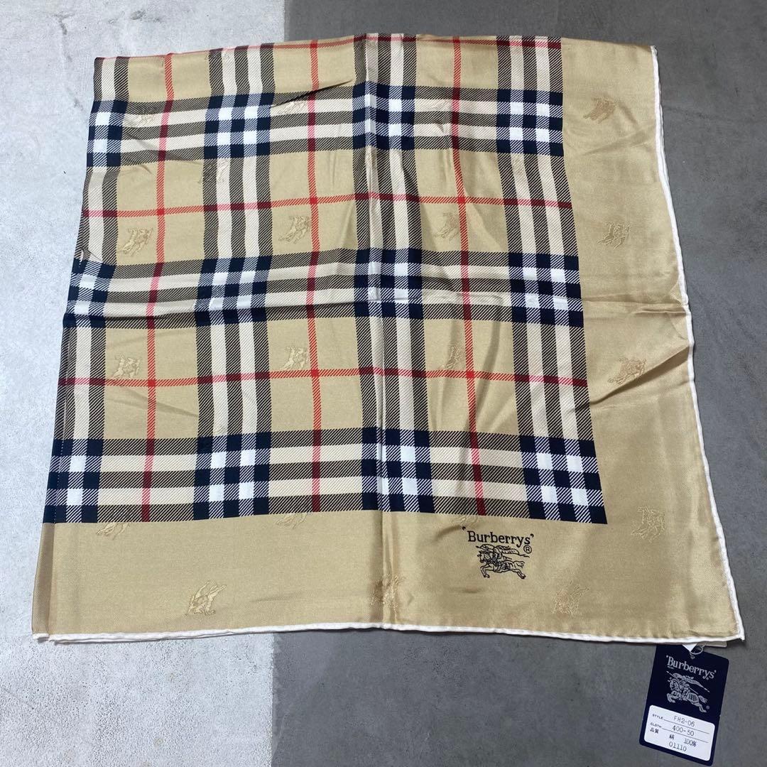 タグ付き BURBERRYS バーバリーズ シルク スカーフ ノバチェック