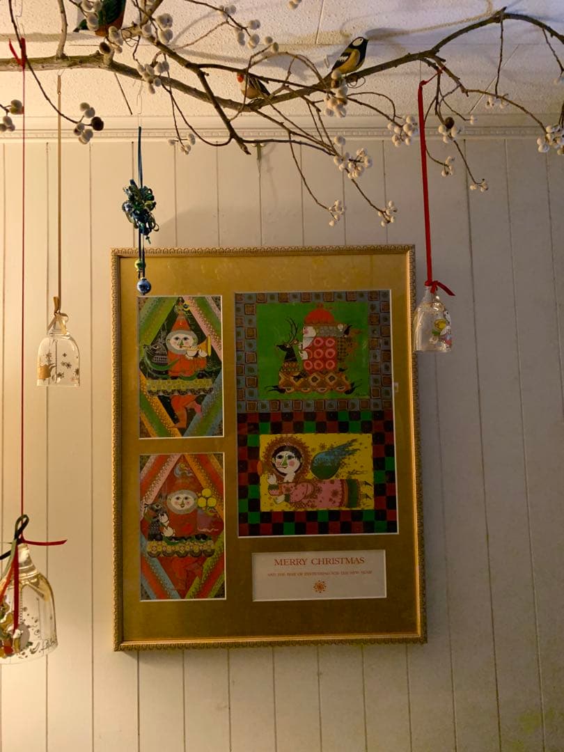 ビヨンヴィンブラッド　1970年代のビンテージクリスマスカード額装！豪華で綺麗！