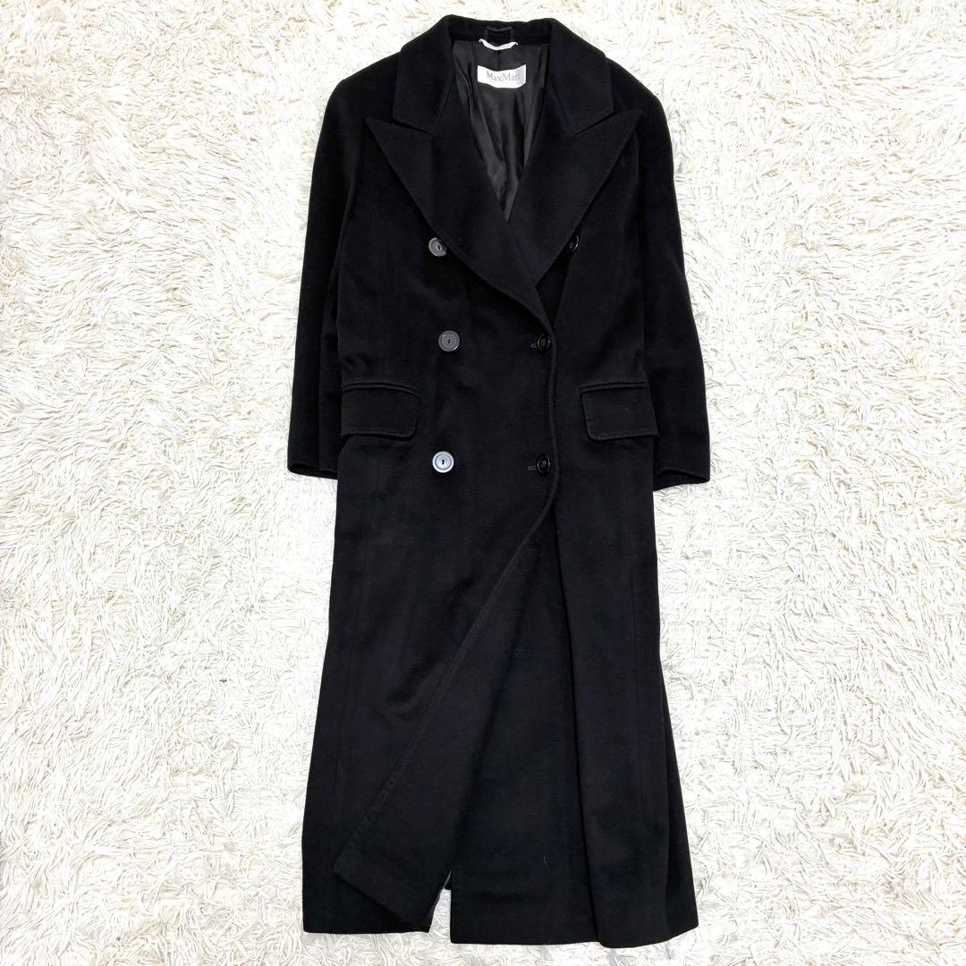 美品・最高級 マックスマーラ ロングコート カシミヤ100% レディース L 黒