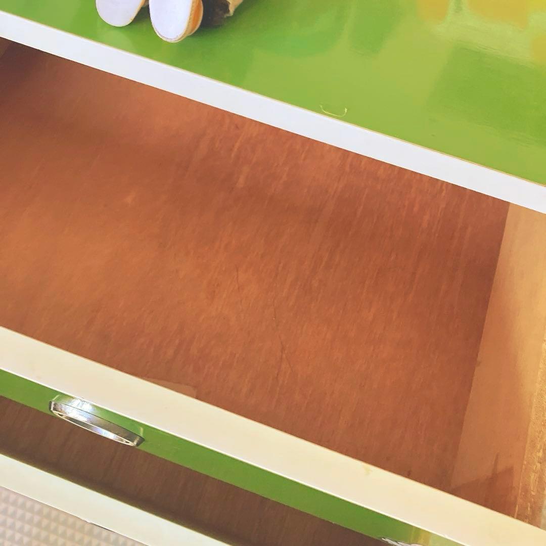 レトロポップ 木製 5段 チェスト 箪笥 グリーン昭和レトロ 引き出し 緑