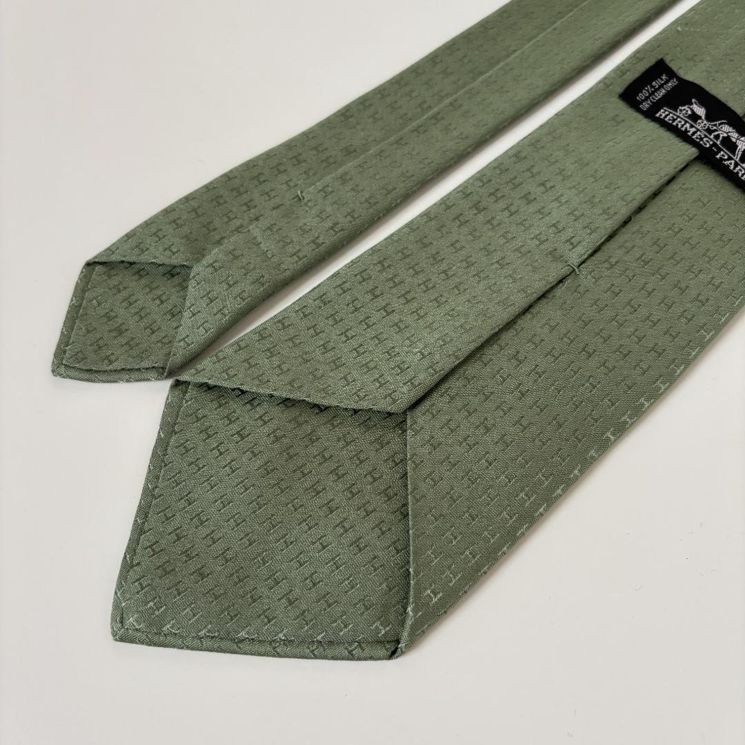 [エルメス]【超人気・美品】エルメス/ネクタイ/ファソネH柄/シルク