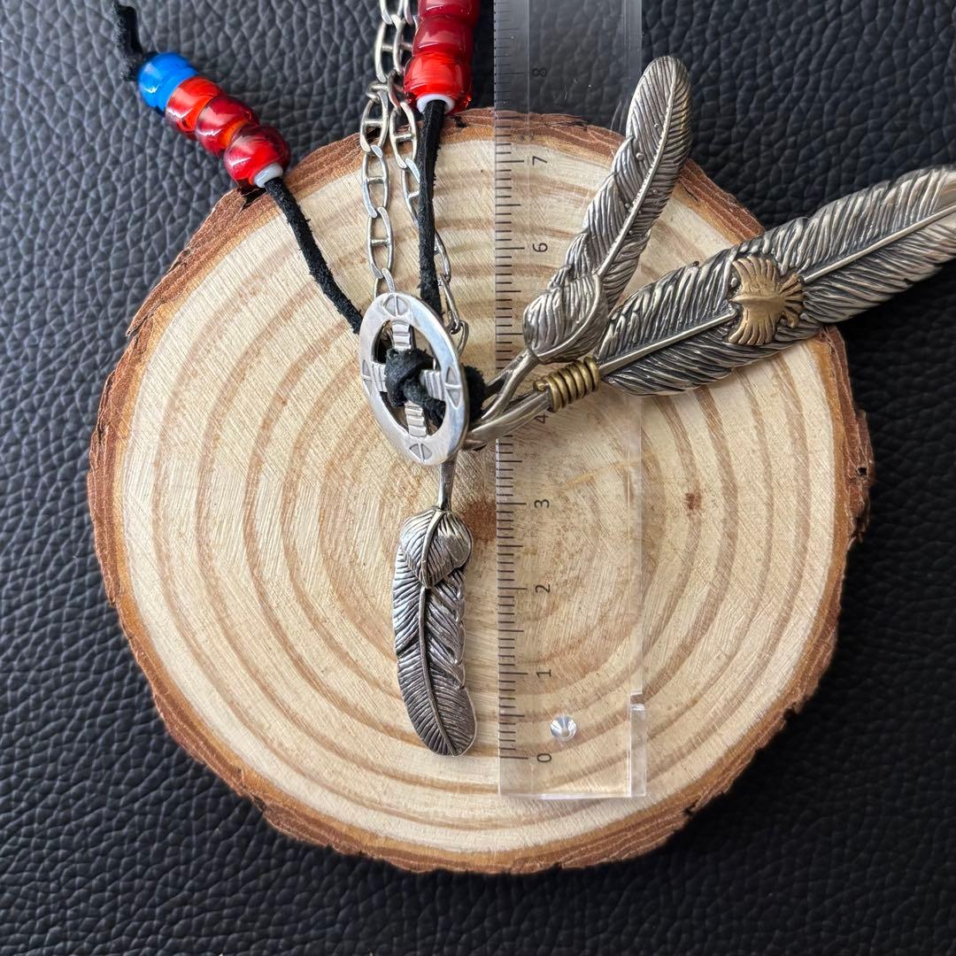MEXICO シルバー925 3連フェザーネックレス　ヴィンテージ