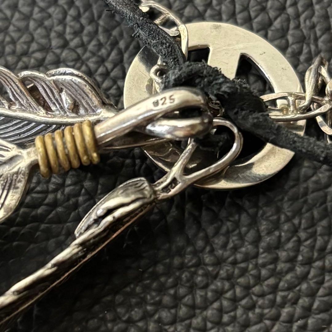 MEXICO シルバー925 3連フェザーネックレス　ヴィンテージ