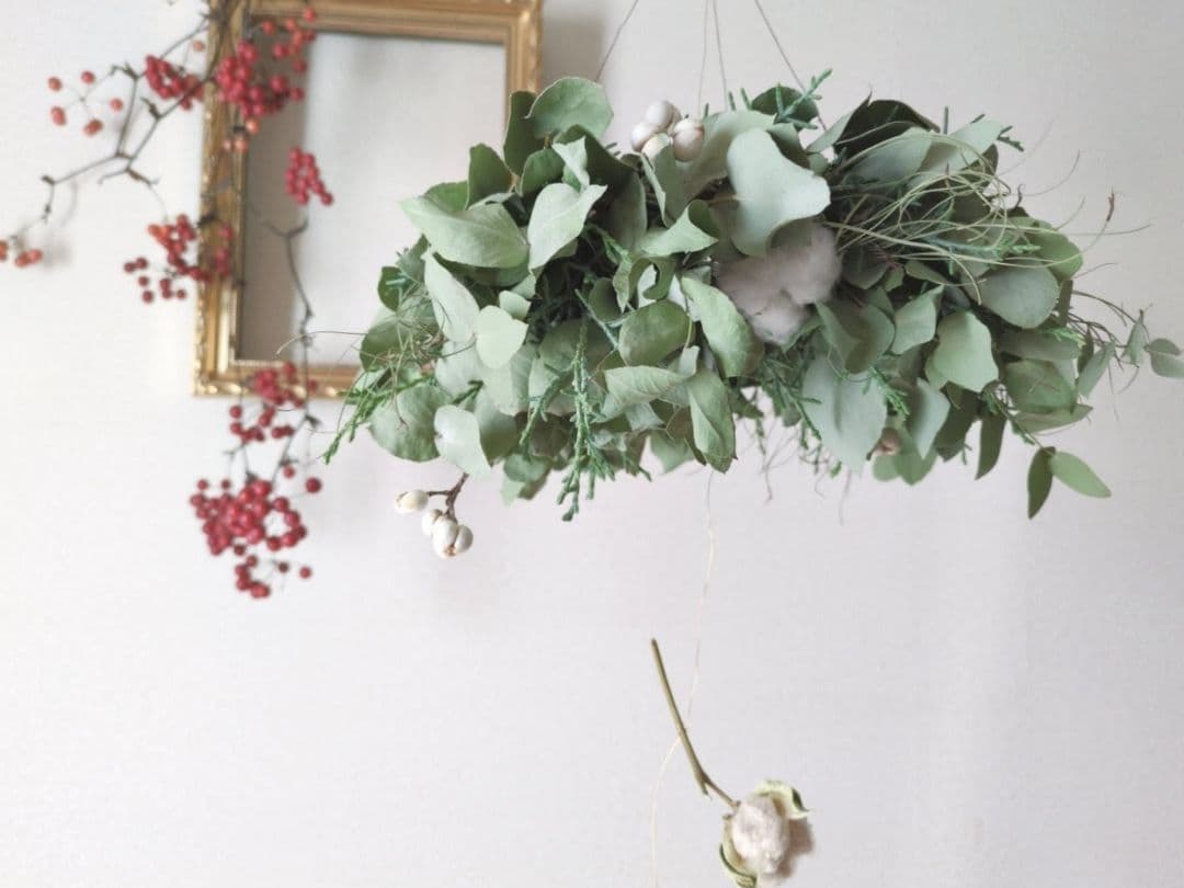 冬支度 ❄ ユーカリのフライングリース　ナチュラル　北欧インテリア